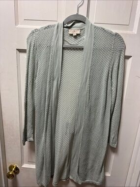 LOFT Lightweight Open-Front Cardigan in Sage
